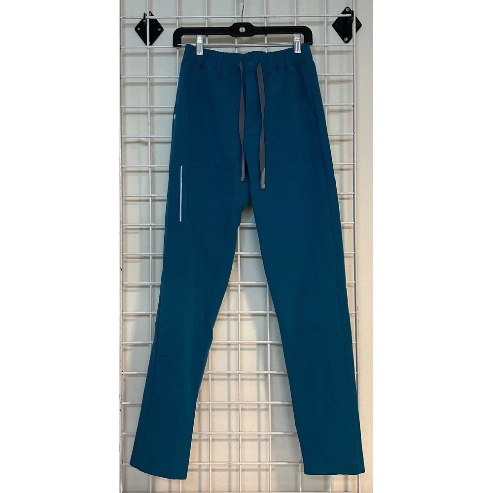 FIGS  pacific Blue Scrub Pants Men's XS‎ Drawstring Elastic cargo po# 2092